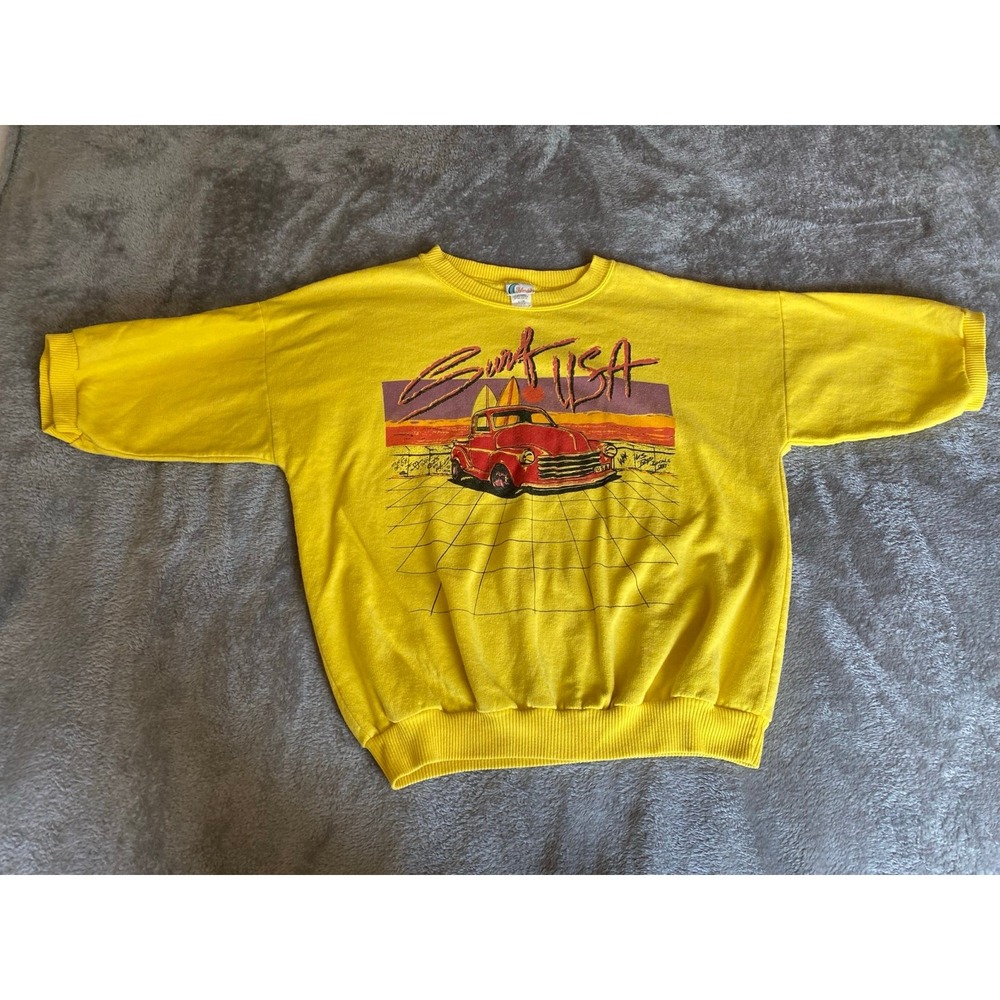 Islander Surf USA Top Vintage Shortsleeve Sweatshirt Large Beach Holidays s52a